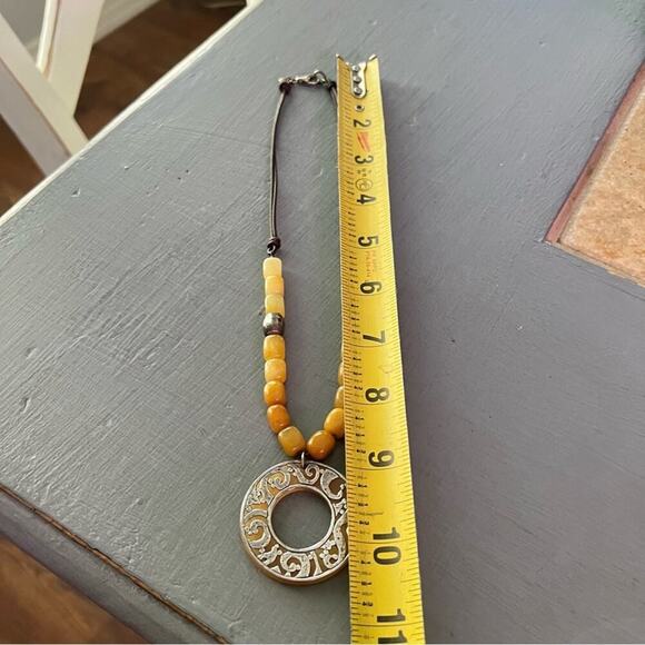 Silpada Beaded Stone 925 Sterling Silver Pendant Leather Necklace - Picture 6 of 7